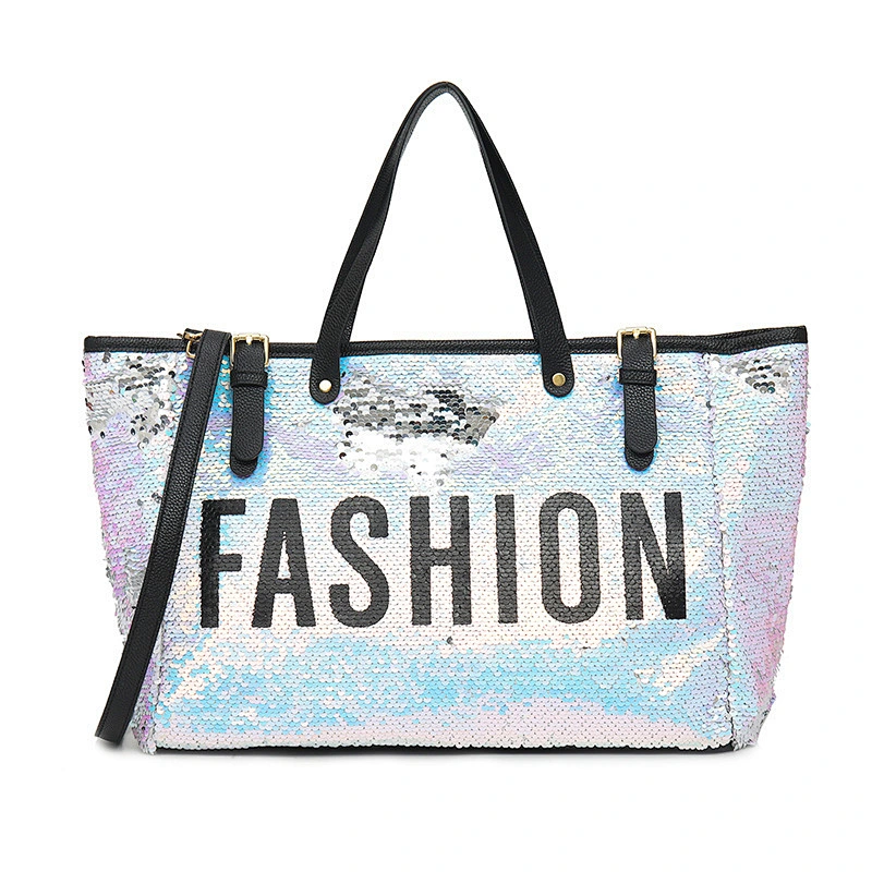Hot selling sequin bling travel bags lady shoulder bags shining eye catching bag