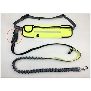 Wholesale Custom Nylon Reflective Bungee Hands Free Jogging Dog Leash With Waterproof Waist Bag