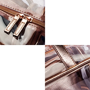 waterproof holographic 5 in 1 Portable Carry on Travel Toiletry Bag Clear PVC pouch Makeup bag cosmetic storager