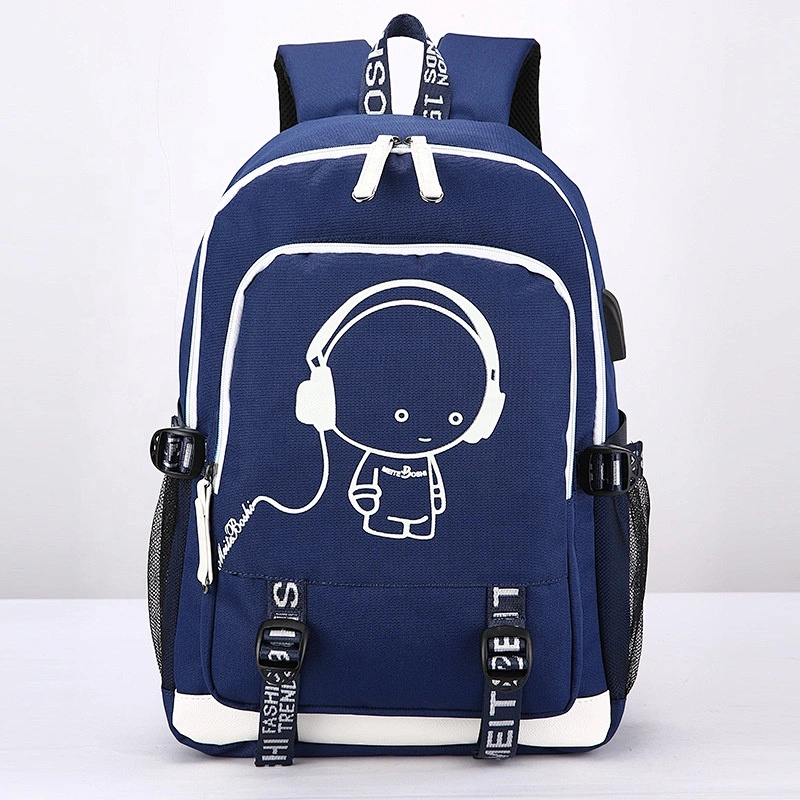 Outdoor Safety Magic Luminous USB Charger Luminous Backpack Girls Boys College Bags Computer Bag Bookbags School Backpack Bag