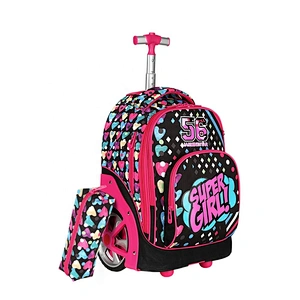 Durable Stars trolley backpack with pencil case for girls boys 2 pcs in One set children school bags sets student child kids set
