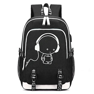 Wholesale New Design Student Mochilas Bookbag Luminous USB Bagpack College Bags For Men Teenagers Schoolbag Backpack School Bags