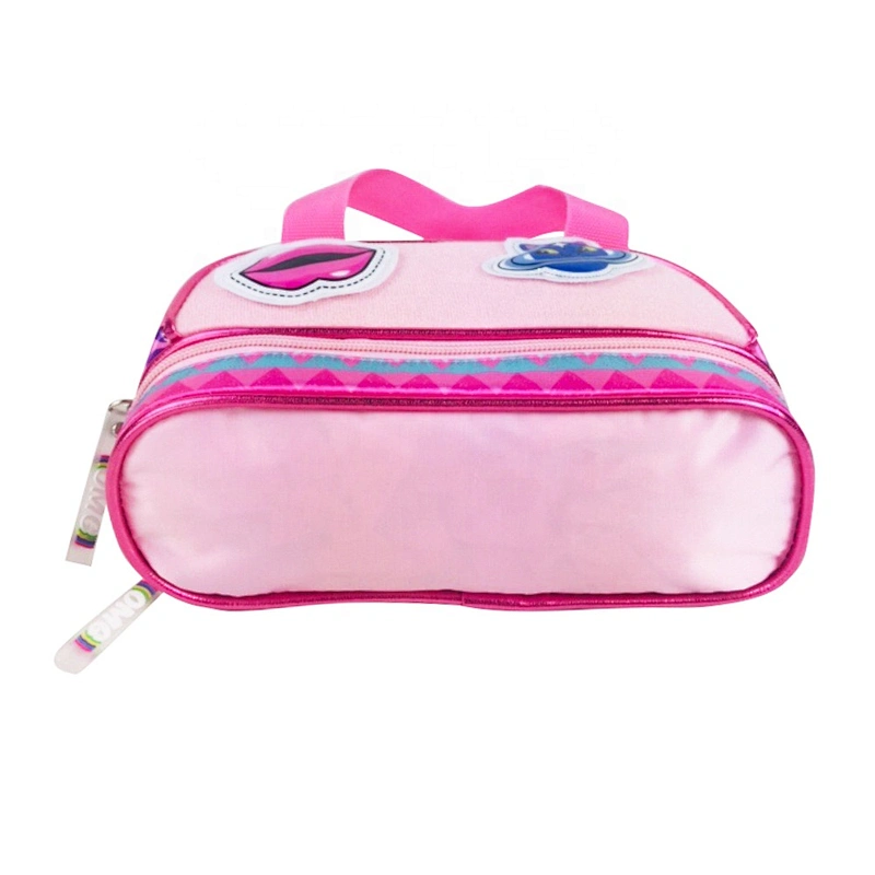Custom Logo Printed BTS Double Zippers School Student Pen Pouch Pencil Case Bag for Children