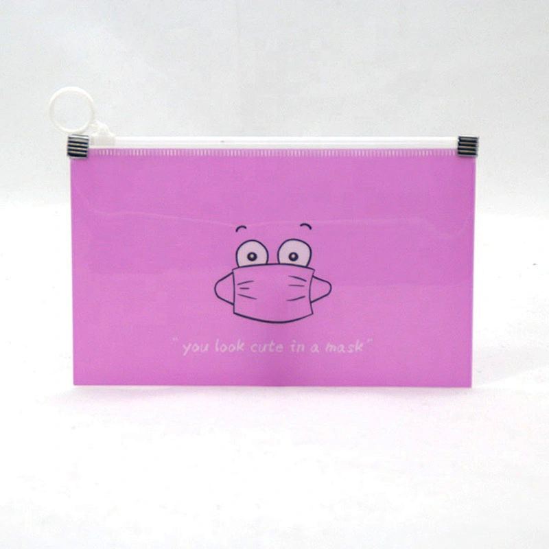 Factory wholesale Portable PVC pocket Envelope Pouch Folder Face Cover Masked Keeper Storage Bags for School Office Supplies