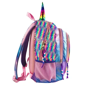 Girls Colorful Sparkling Sequin unicorn Backpack Magic Flip Reversible Sequin School Bag for kid children