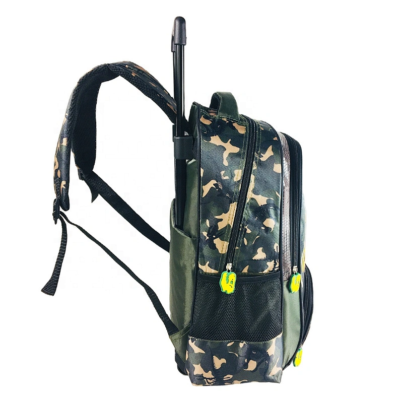 3-6 Grades Children Animal Dinosaur School Bags Kids Travel Rolling Luggage Trolley School Backpack 2 Wheels Child Book Bag