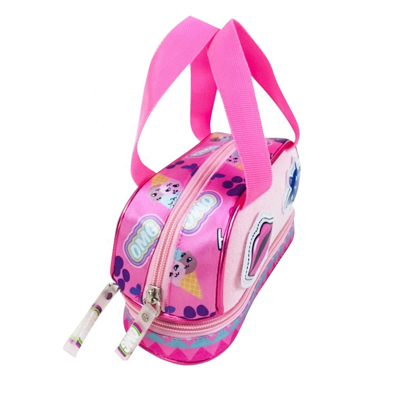 Custom Logo Printed BTS Double Zippers School Student Pen Pouch Pencil Case Bag for Children