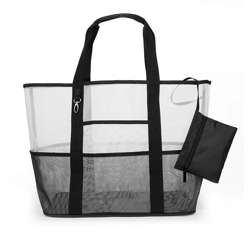 Large capacity multi-function lightweight Mesh Beach Tote Bag Shopping Net bag With Oversized Pockets