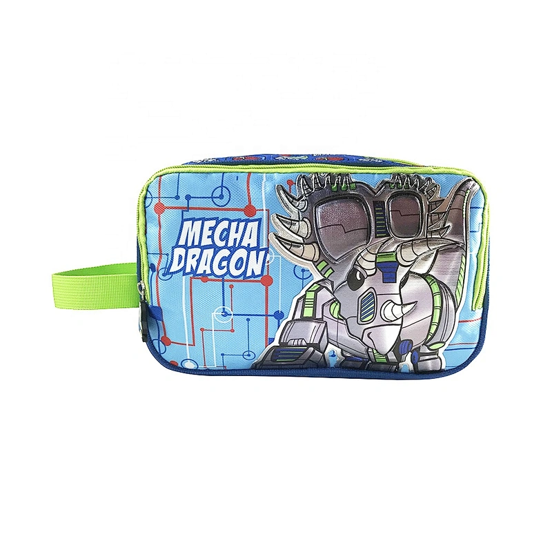 wholesale hot sell Cute Simple melange robot students Packing cute kids School Office Pencil Pouch Case Bag for school boy