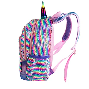 2020 trending wholesale fashion children girls unicorn school bag for kids school glitter Sequin Backpack