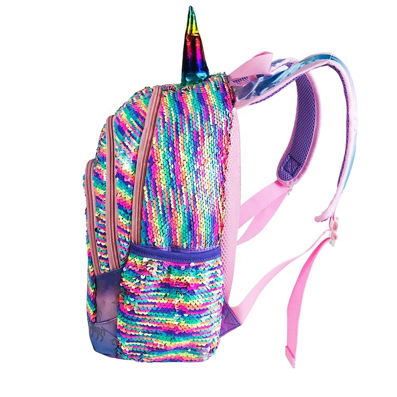 2020 trending wholesale fashion children girls unicorn school bag for kids school glitter Sequin Backpack