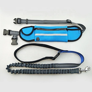 Wholesale Custom Nylon Reflective Bungee Hands Free Jogging Dog Leash With Waterproof Waist Bag