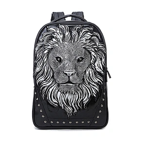 Fashion Domineering Lion Head Laptop Backpack Large Capacity Business Bag Customizable Computer Backpack For Men And Women