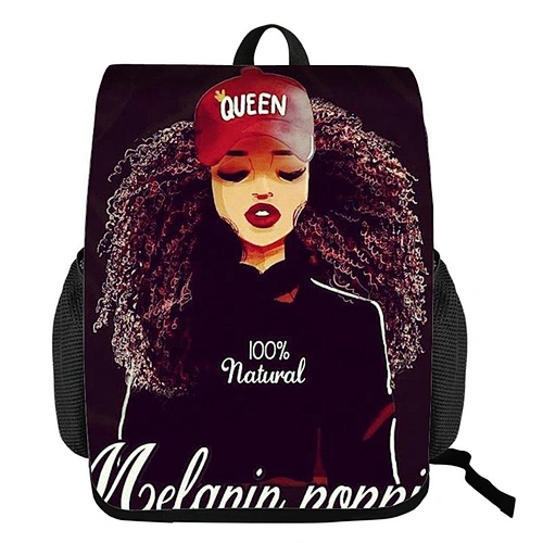 Hot sale Fashion Black African Art Girls Printing Kids Bags School Bags Children Backpack School bag for Teenagers Girls