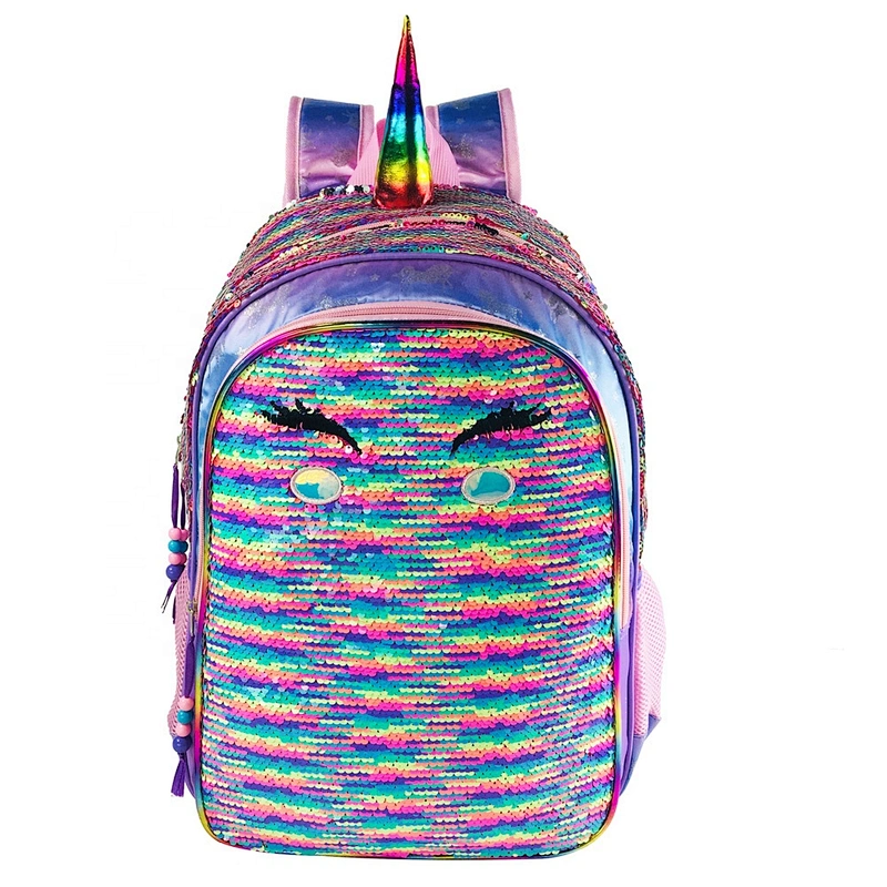 Manufacturers Glitter sequin Girls School Bags kids cartoon unicorn Backpack gift bag for Children