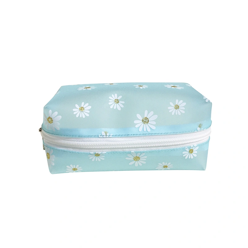 OEM/ODM Waterproof  travel storage bag daisy printed tpu Women Travel Makeup Organizer Zipper Pouch Cosmetic evening Bags