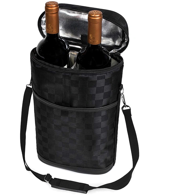2 Bottle Wine Carrier Bag Tote Insulated Food Cooler bag picnic BOX wine cooler bag