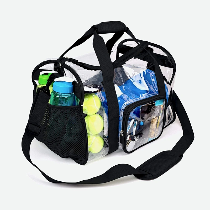 Customized Large Capacity Waterproof  Clear Plastic Tote Bag Beach Handbag Women Men Gym Transparent Pvc Travel Duffel Bag