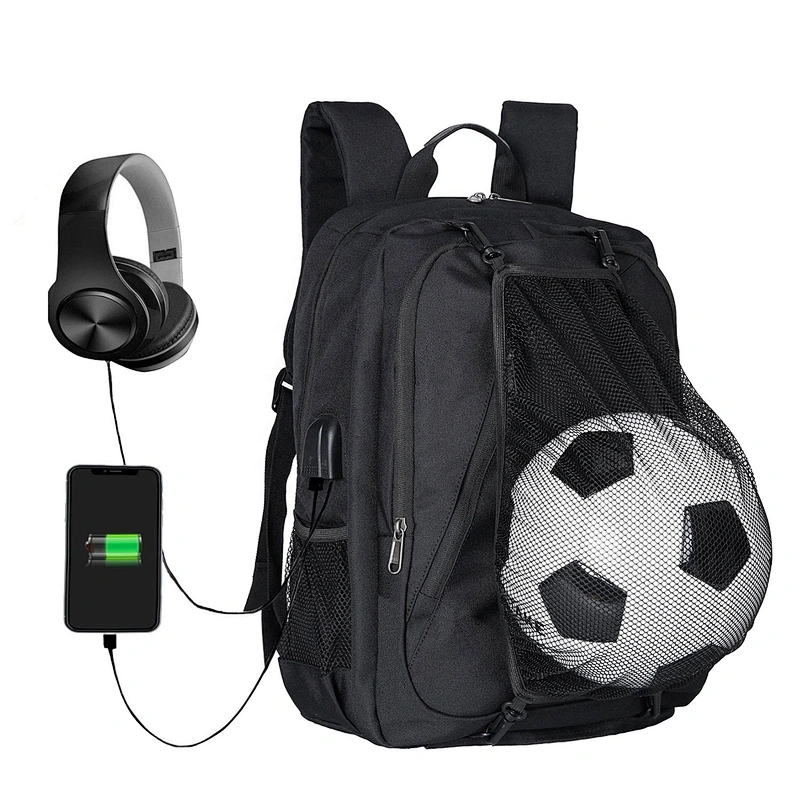 Anti-theft USB charging earphone hole men briefcase notebook bags business laptop backpack
