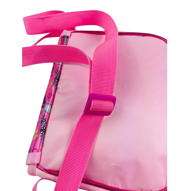 Fashion Pink polyester crossbody women hand bags square shape kids bag girls shoulder bags