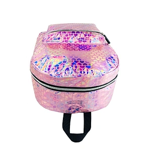 Shiny Pink Color Holographic Laser PU Leather Backpacks high class student school bags Casual Women Girls Custom Waterproof bag