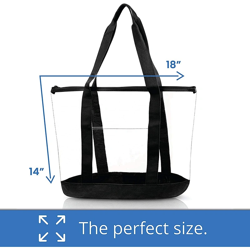Large Clear Vinyl Tote Bags Beach Gym Shoulder Handbag Custom design PVC transparent handbag clear PVC duffel travel bag