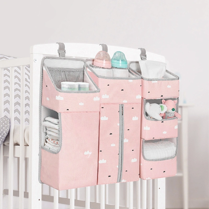 Multi-fuctional Baby stacker nursery storage hanging diaper caddy organizer nappy mummy bags with stroller buckle