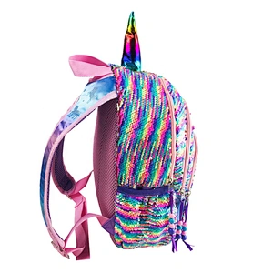 2020 trending wholesale fashion children girls unicorn school bag for kids school glitter Sequin Backpack