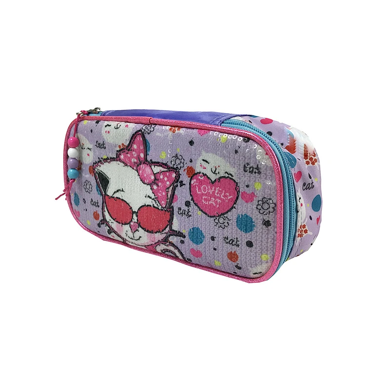 Fashionable primary student small custom logo shiny sequin kids 2 pieces set backpack girl school bags for girls