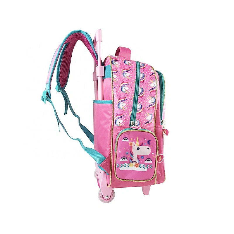 wholesale new design trolley bag Backpack Rolling bag children school bags for kids girls travel  waterproof smart With Wheels