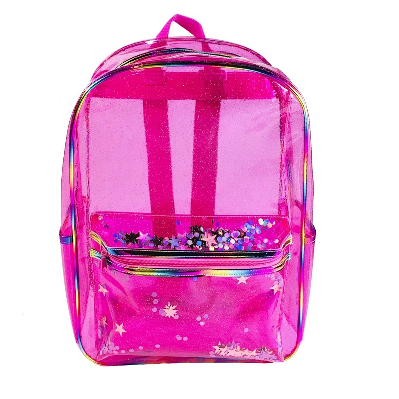 Custom wholesale Clear plastic backpack children transparent PVC School bags for girls