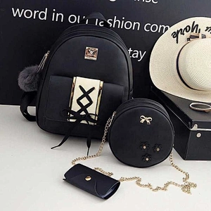 3 in 1 hit color message bag with high quality  metal accessory school bag travel backpack