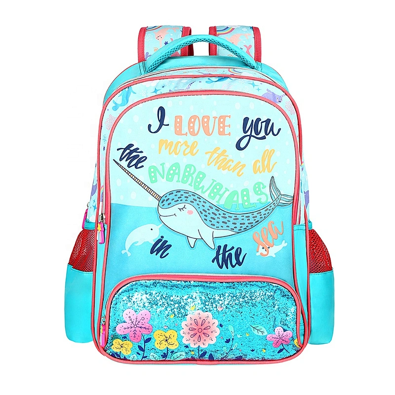 Custom Kids Cartoon smiggle School Bag Set With Double Sequins