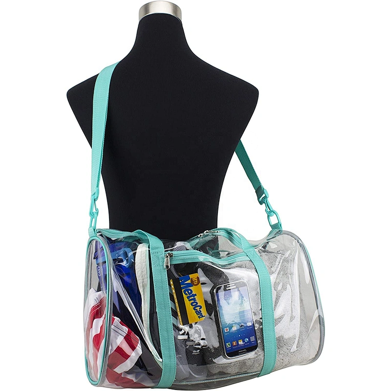 Customized Transparent PVC Duffel Beach Bag Handbag Women with Logo Factory Price for Clear PVC Pink Black Tote Duffel Bag
