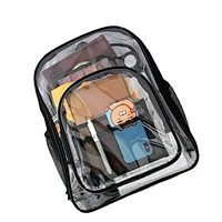 PVC Transparent custom print Logo Backpack Large Capacity Simple Waterproof Student school bag backpack