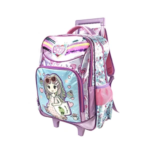 202020 new design trolley bags Backpack Rolling bag children school bag for kids girls travel  waterproof smart With Wheels
