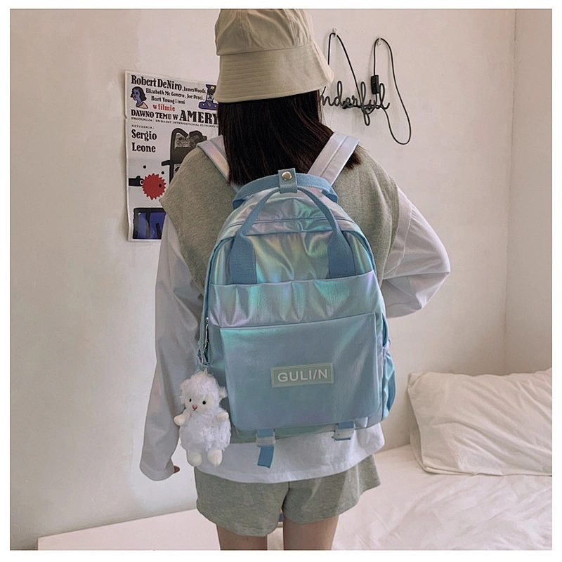 Eyecatching Colour laser korean style school backpack teenager travel backpack