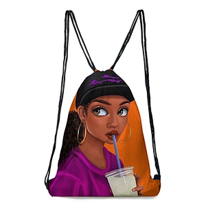 wholesale  African girls  high school backpack outdoor backpack rope polyester bundle pocket for customize