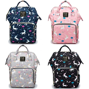 New Fashion Multi-Function Flamingo Print Waterproof Diaper Bag Backpack Large Capacity Mum Traveling Bags