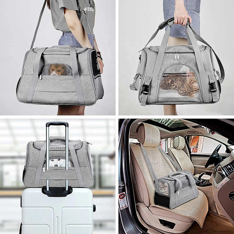 Amazon Hot Seller Soft-Sided dog pet carrier Airline Approved Portable  Travel Carry Bag Folding Pet Carrier Travel pet bag