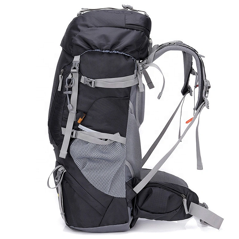 Waterproof 60/65 Liter hiking backpack travel bag with Rain Cover for Outdoor Camping premium material  mountaintop backpack