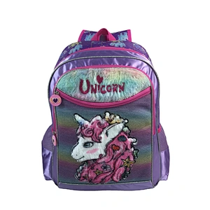 2020 Cartoon Unircon stylish girls plush primary schoolbag backpack school bag pack for children