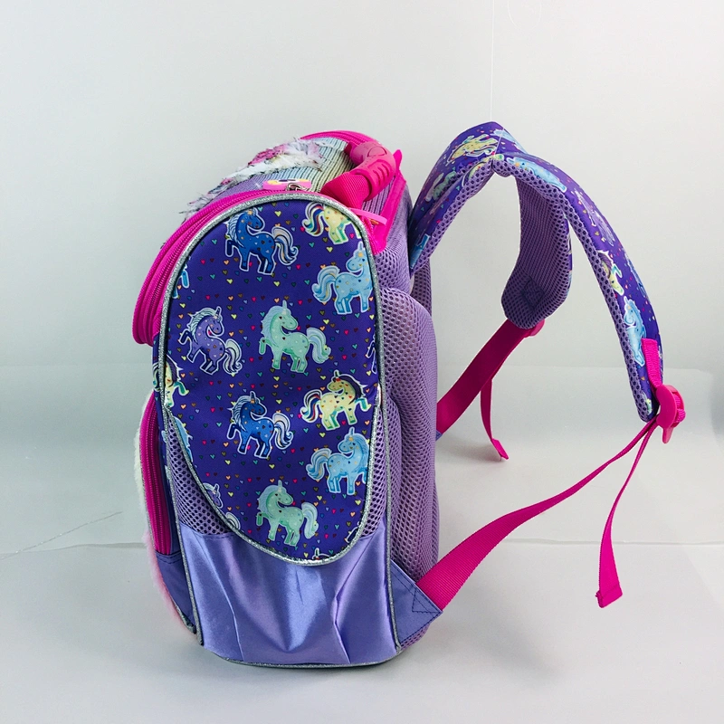 2020 Trendy Unicorn design Plush fabrics fashion EVA hard kids backpack bag school backpack bag for teenage girls