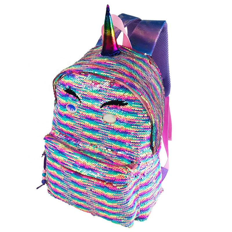 2020 Children School Bags Kids Backpack In high Schoolbag sequin Unicorn Backpacks girl mochila
