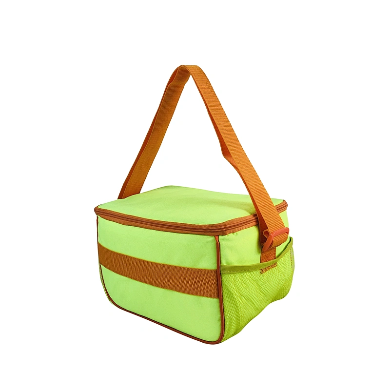 High quality insulated cooler box bags deliver lunch food delivery with custom logo thermal fluorescent green fabric for kids