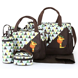 NEWEST 5pcs/set mummy travel high quality tote baby shoulder diaper bags durable nappy bag mummy mother baby bag