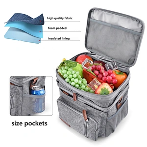 Beach grocery thermal food delivery Foldable Insulated Food Warmer Lunch Insulated Cooler bag Heated Thermal Food Delivery Bag