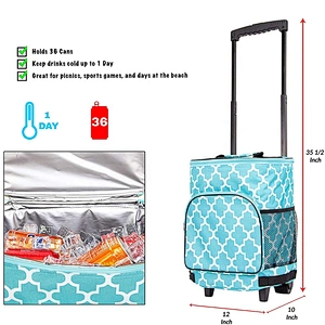 Outdoor travelling large compartment custom insulated trolley picnic cooler bag with wheels