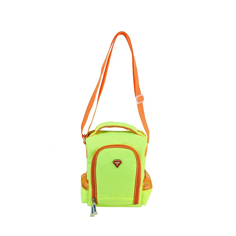 High quality insulated cooler box bags deliver lunch food delivery with custom logo thermal fluorescent green fabric for kids
