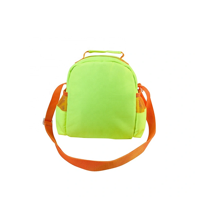 High quality insulated cooler box bags deliver lunch food delivery with custom logo thermal fluorescent green fabric for kids